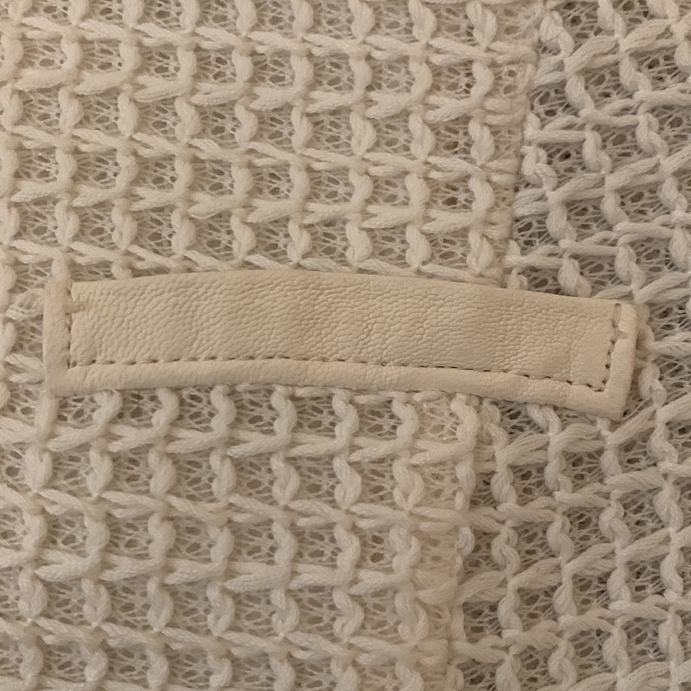 🍦Paige Cream Jacket Cardigan w/ Leather Accents M - Picture 16 of 16